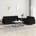 Set de canapele cu perne, 2 piese, negru, textil - WALTI WALTI