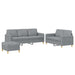 Set de canapele cu perne, 3 piese, gri deschis, textil - WALTI WALTI
