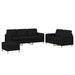 Set de canapele cu perne, 3 piese, negru, textil - WALTI WALTI