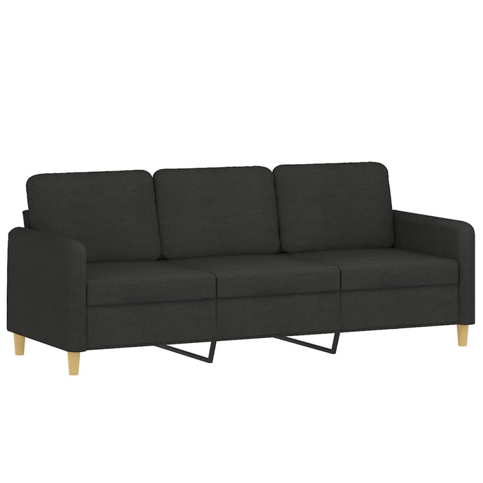 Set de canapele cu perne, 3 piese, negru, textil - WALTI WALTI