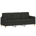 Set de canapele cu perne, 3 piese, negru, textil - WALTI WALTI