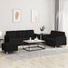 Set de canapele cu perne, 3 piese, negru, textil - WALTI WALTI