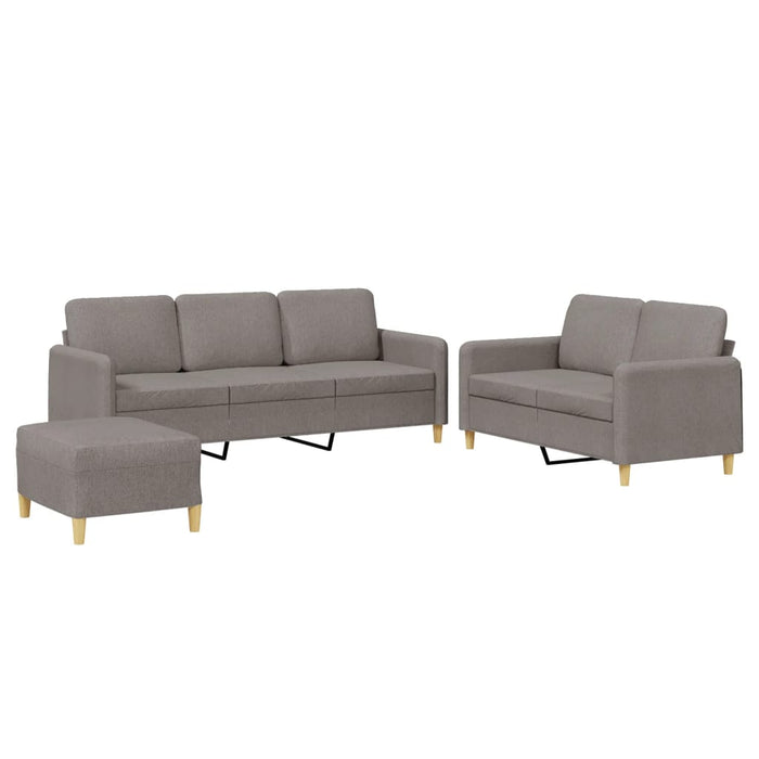 Set de canapea cu perne, 3 piese, gri taupe, material textil - WALTI WALTI