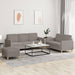 Set de canapea cu perne, 3 piese, gri taupe, material textil - WALTI WALTI