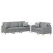 Set de canapele cu perne, 2 piese, gri deschis, material textil - WALTI WALTI