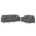 Set de canapele cu perne, 2 piese, gri închis, material textil - WALTI WALTI