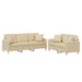 Set de canapele cu perne, 2 piese, crem, material textil - WALTI WALTI