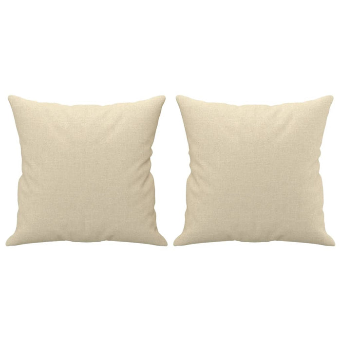 Set de canapele cu perne, 2 piese, crem, material textil - WALTI WALTI