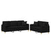 Set de canapele cu perne, 2 piese, negru, material textil - WALTI WALTI