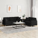 Set de canapele cu perne, 2 piese, negru, material textil - WALTI WALTI