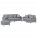 Set de canapele cu perne, 3 piese, gri deschis, textil - WALTI WALTI