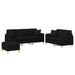 Set de canapele cu perne, 3 piese, negru, textil - WALTI WALTI