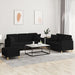 Set de canapele cu perne, 3 piese, negru, textil - WALTI WALTI