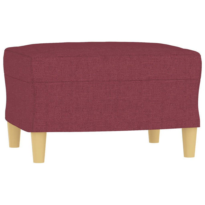 Set canapea cu perne, 3 piese, roșu vin, material textil WALTI