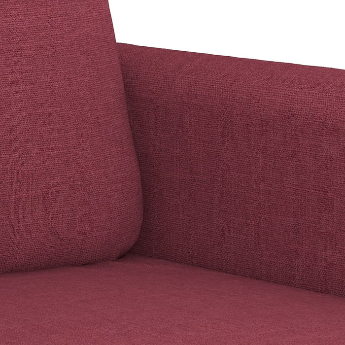 Set canapea cu perne, 3 piese, roșu vin, material textil WALTI