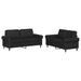Set de canapele cu perne, 2 piese, negru, piele ecologică - WALTI WALTI