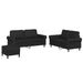 Set de canapele cu perne, 3 piese, negru, piele ecologică - WALTI WALTI