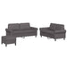 Set de canapele cu perne, 3 piese, gri, piele ecologică - WALTI WALTI