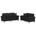 Set de canapele cu perne, 2 piese, negru, piele ecologică - WALTI WALTI