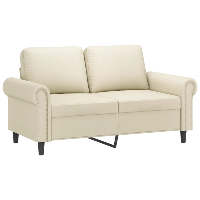 Set de canapele cu perne, 2 piese, crem, piele ecologică - WALTI WALTI