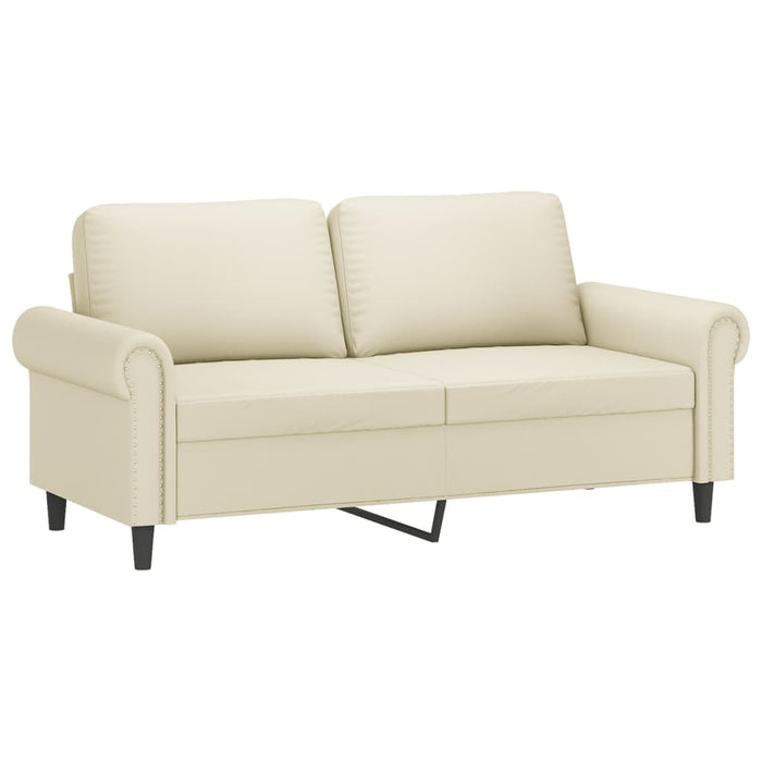 Set de canapele cu perne, 2 piese, crem, piele ecologică - WALTI WALTI