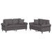 Set de canapele cu perne, 2 piese, gri, piele ecologică - WALTI WALTI