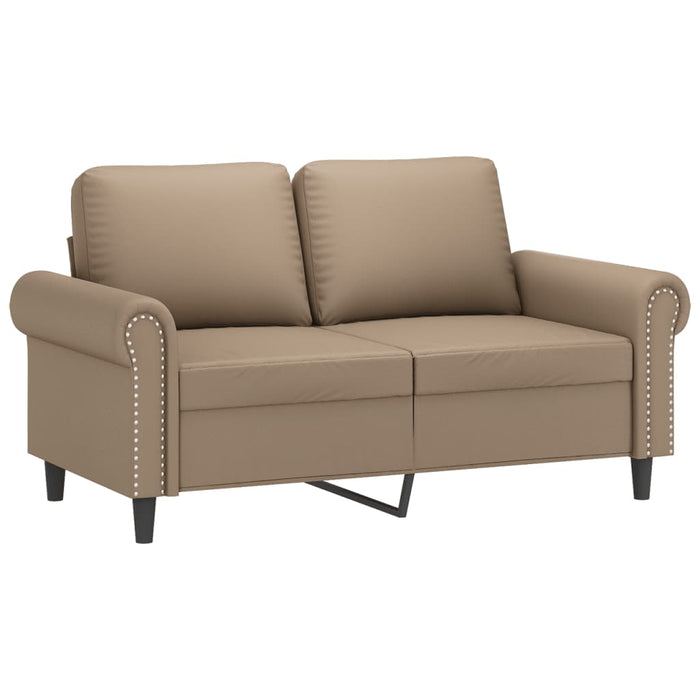 Set de canapele cu perne, 2 piese, cappuccino, piele ecologică WALTI