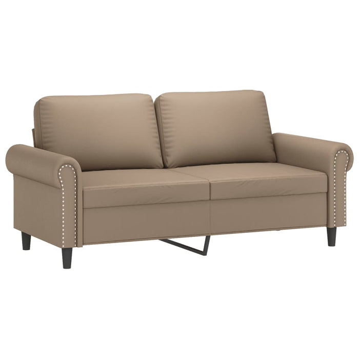 Set de canapele cu perne, 2 piese, cappuccino, piele ecologică WALTI