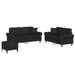 Set de canapele cu perne, 3 piese, negru, piele ecologică - WALTI WALTI