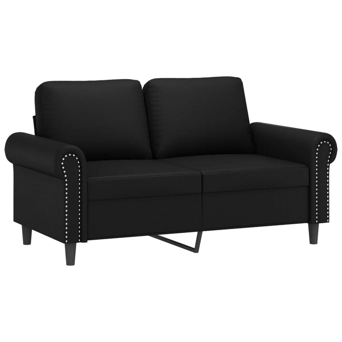 Set de canapele cu perne, 3 piese, negru, piele ecologică - WALTI WALTI