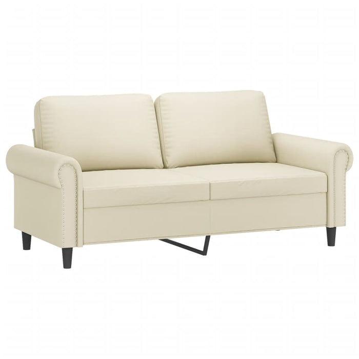 Set de canapele cu perne, 3 piese, crem, piele ecologică - WALTI WALTI