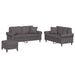 Set de canapele cu perne, 3 piese, gri, piele ecologică - WALTI WALTI