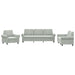 Set de canapele cu perne, 3 piese, gri deschis, catifea - WALTI WALTI