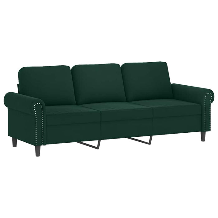 Set de canapele cu perne, 3 piese, verde închis, catifea - WALTI WALTI