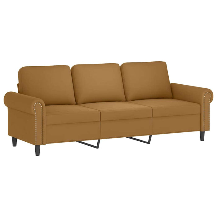 Set de canapele cu perne, 3 piese, maro, catifea - WALTI WALTI