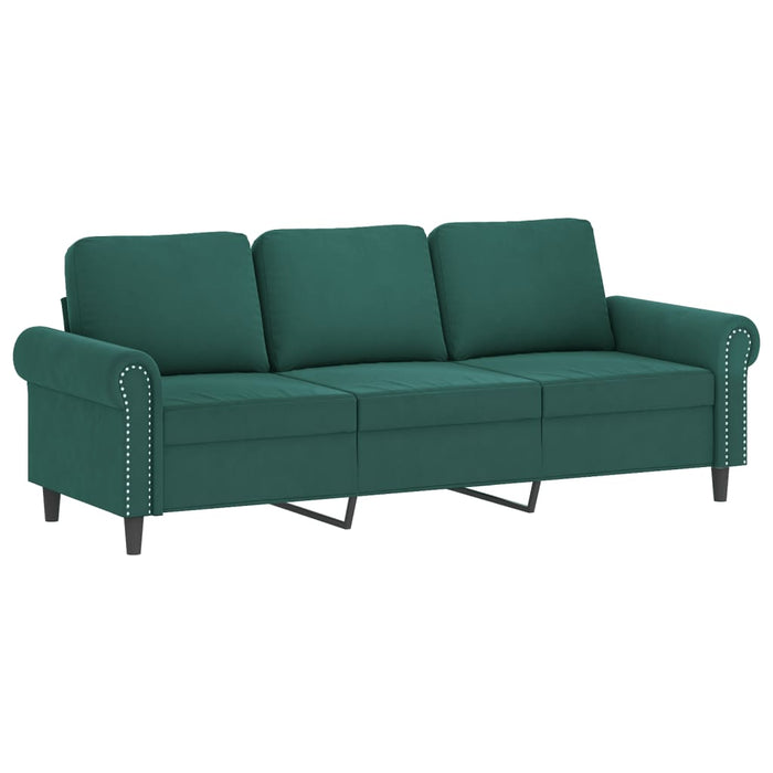 Set de canapele cu perne, 4 piese, verde închis, catifea - WALTI WALTI