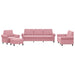 Set de canapele cu perne, 4 piese, roz, catifea - WALTI WALTI
