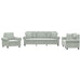 Set de canapele, 3 piese, cu perne, gri deschis, catifea - WALTI WALTI