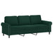 Set canapea cu perne, 3 piese, verde închis, catifea - WALTI WALTI