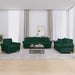 Set canapea cu perne, 3 piese, verde închis, catifea - WALTI WALTI