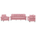 Set canapea cu perne, 3 piese, roz, catifea - WALTI WALTI