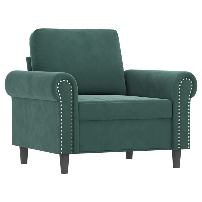 Set canapea cu perne, 4 piese, verde închis, catifea - WALTI WALTI