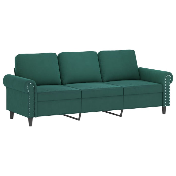 Set canapea cu perne, 4 piese, verde închis, catifea - WALTI WALTI