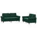 Set de canapele cu perne, 2 piese, verde închis, catifea - WALTI WALTI