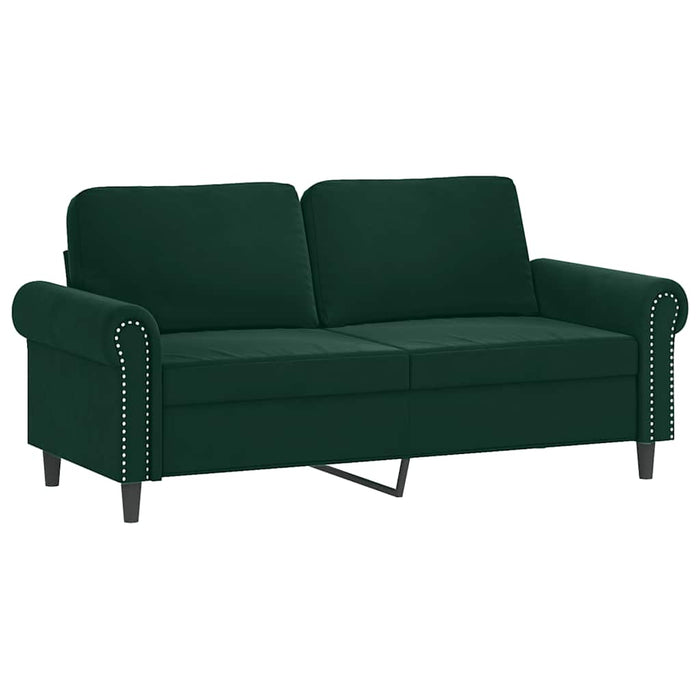 Set de canapele cu perne, 2 piese, verde închis, catifea - WALTI WALTI