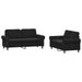 Set de canapele cu perne, 2 piese, negru, catifea - WALTI WALTI