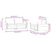 Set de canapele cu perne, 2 piese, negru, catifea - WALTI WALTI