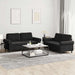 Set de canapele cu perne, 2 piese, negru, catifea - WALTI WALTI