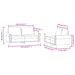 Set de canapele cu perne, 2 piese, crem, catifea - WALTI WALTI