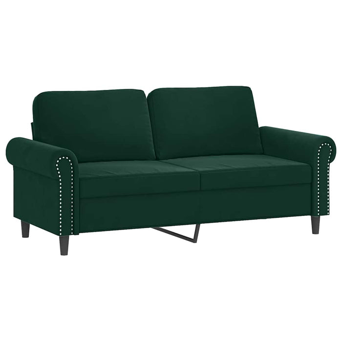 Set de canapele cu perne, 3 piese, verde închis, catifea - WALTI WALTI